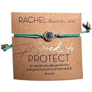 RACHEL Rachel Roy Protect & good fortune Adjustable Amulet Bracelet turquoise